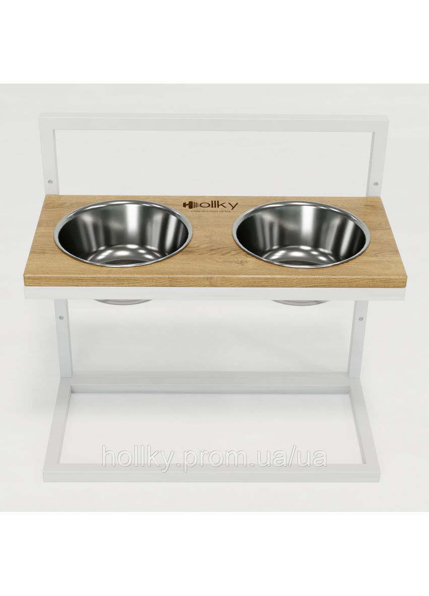 Миски на регулируемой подставке для больших собак Flex L (2×1.8 л) FL-502850-WHNT Hollky (365652702)