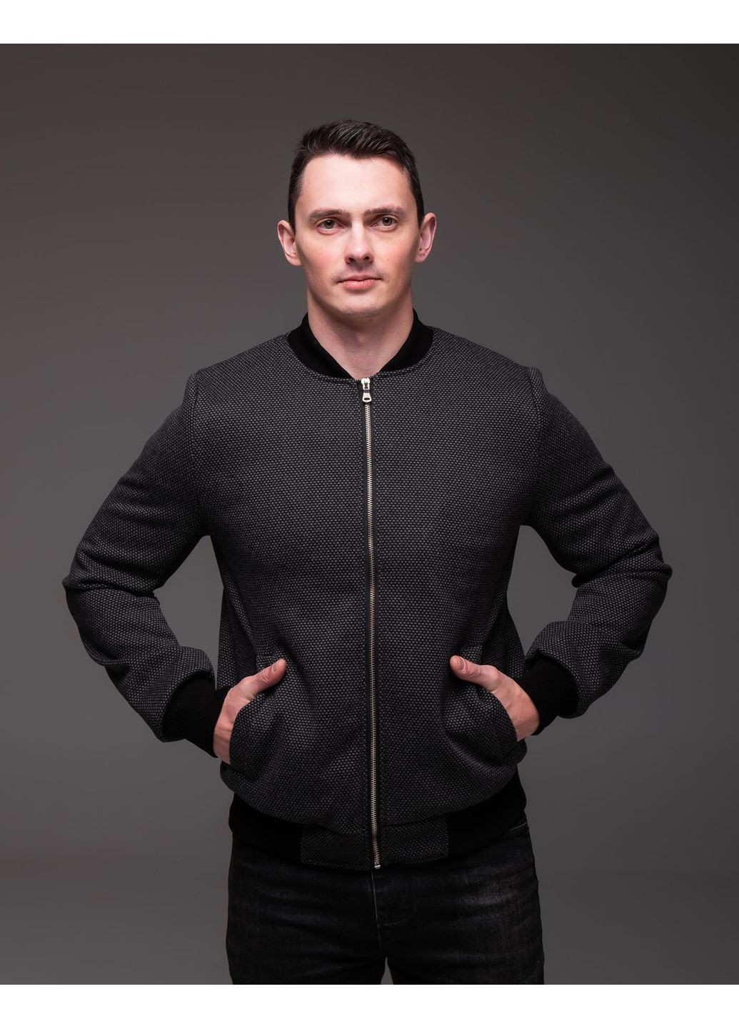 Бомбер чоловічий бейсбольний на блискавці (359377971)