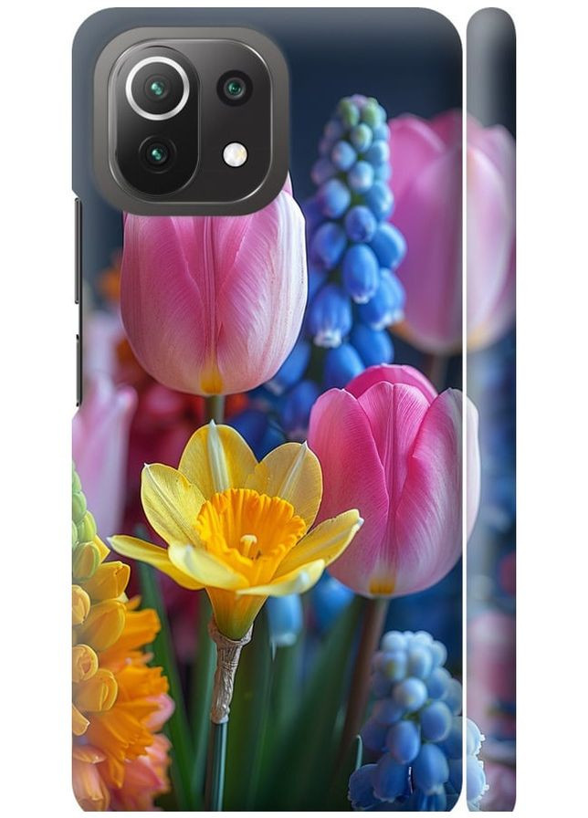 3D пластиковый матовый чехол 'Весенние цветы' для Endorphone xiaomi mi 11 lite (285784897)