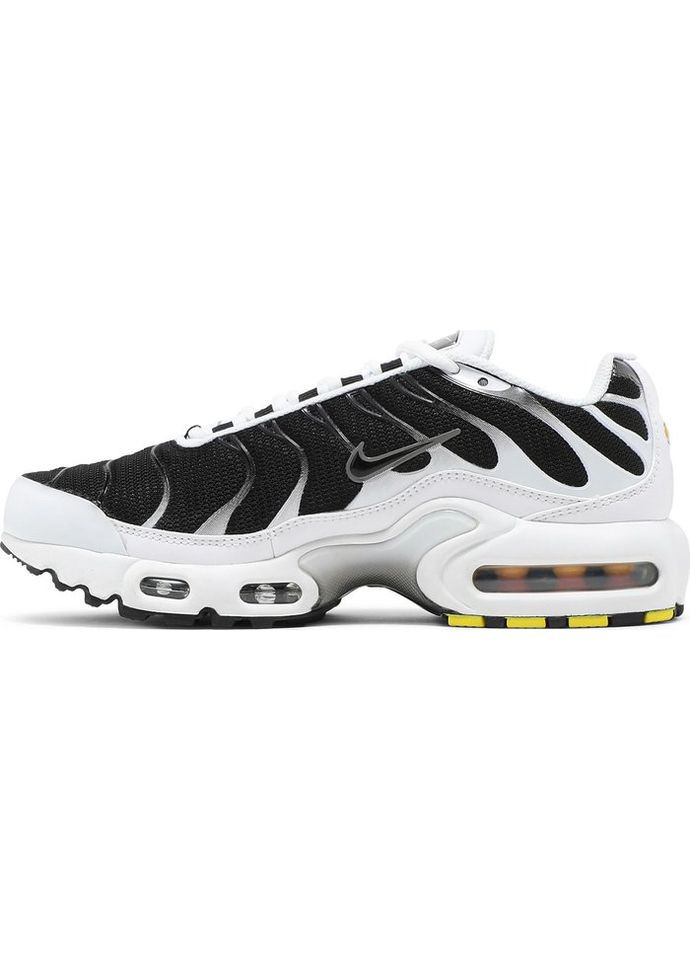 Чорно-білі всесезонні кросівки air max plus white black metallic pewter - cd0609-102 Nike