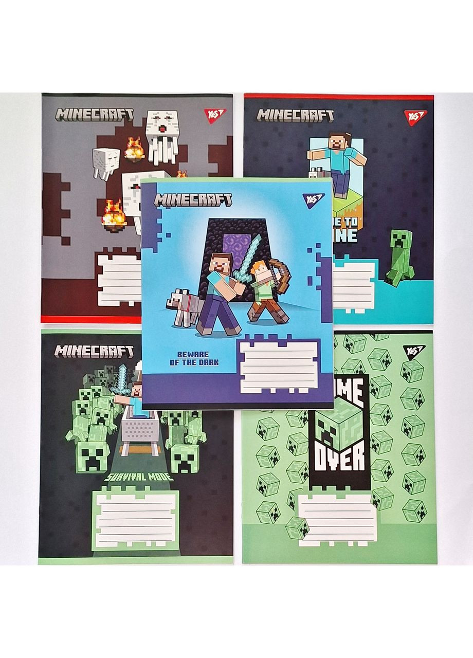 Комплект тетрадей ученическая школьная (5 шт.), А5/18 линия, Minecraft Walls Yes (352768888)