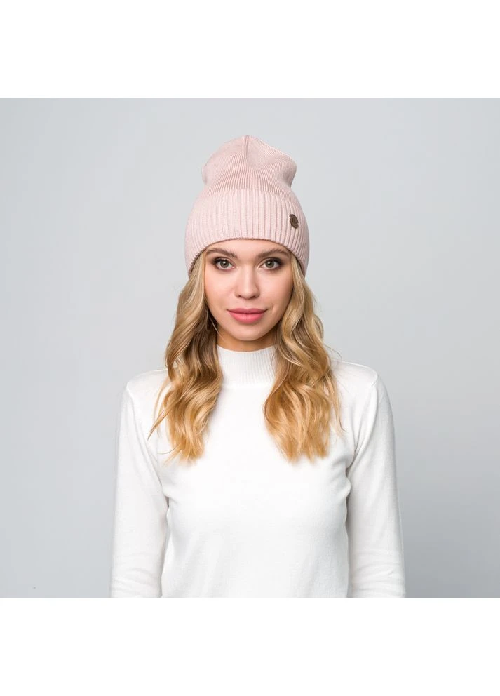 Шапка біні жіноча бавовна рожева КРАФТ LuckyLOOK 685-773 (322778993)