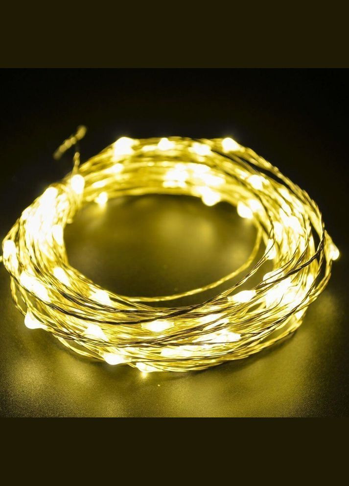 Світлодіодна гірлянда Крапля Роси 100 LED, 10м тепле біле світло, батарейки 3АА SunLamp (304390842)