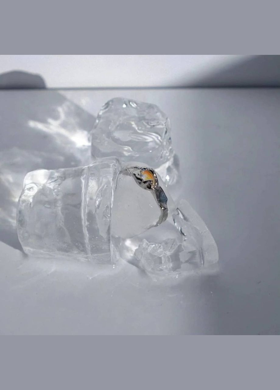 Кольцо серебристое Эльфийская Призма безразмерное fairycore стиль с радужным кристалликом кпоп аниме стиль нестандартное изящное No Brand (321970928)