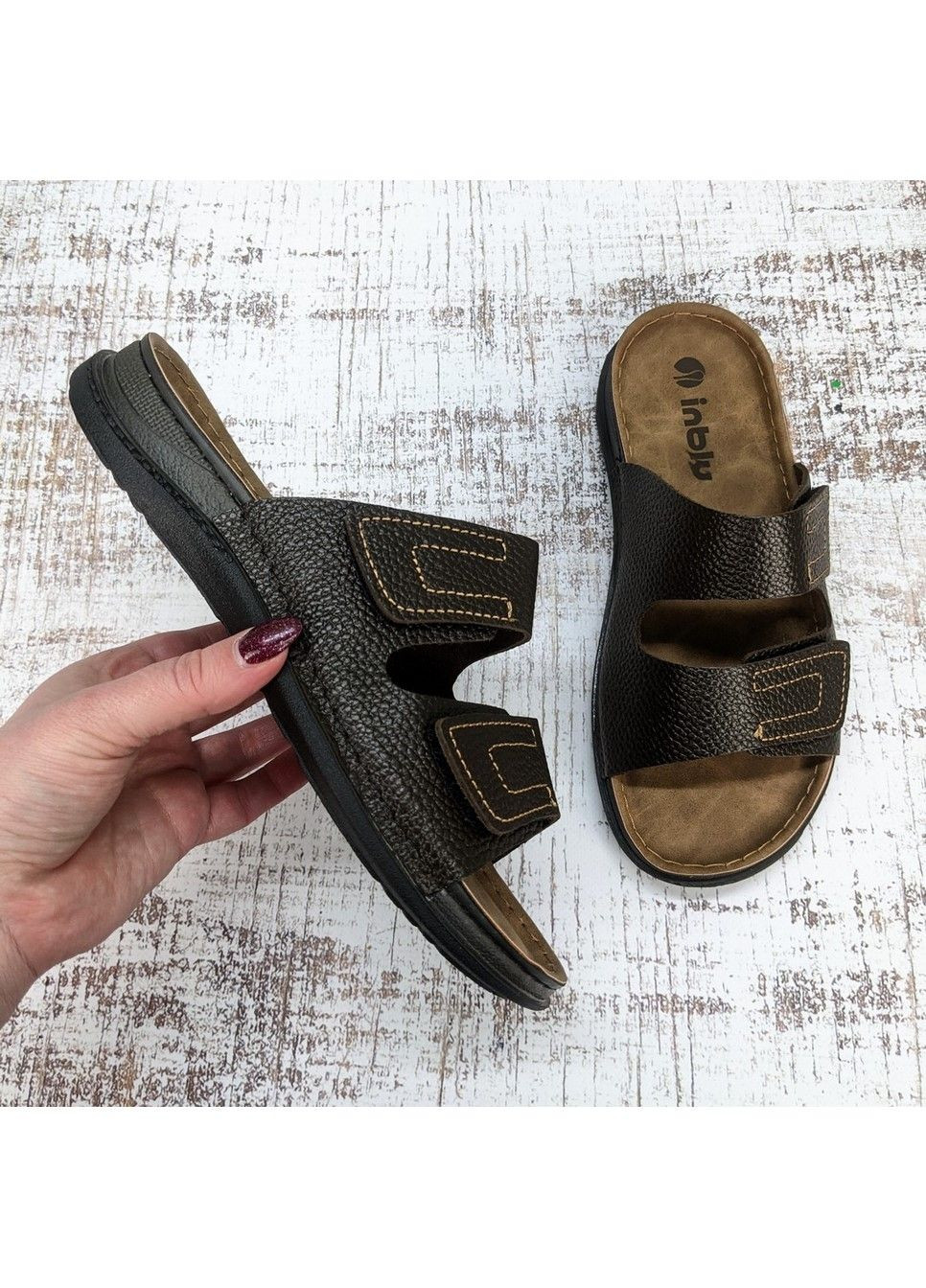 Коричневые повседневные шлепанцы мужские Inblu