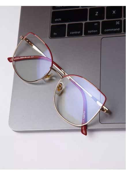 Жіночі фотохромні окуляри для зору +3.25 червоні БлюБлокер Антиблік Fabia Monti (337171395)