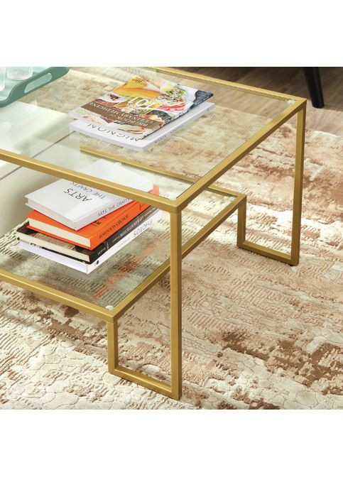 Журнальний столик Madison в стилі Loft золотистий Leobert (361951641)