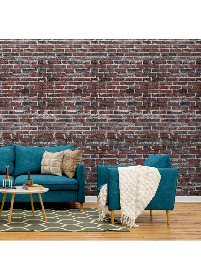 Самоклеюча 3D панель 700х770х3мм Червона Катеринославська цегла (43-3) SW-00001164 love-shopping Sticker Wall (354657473)