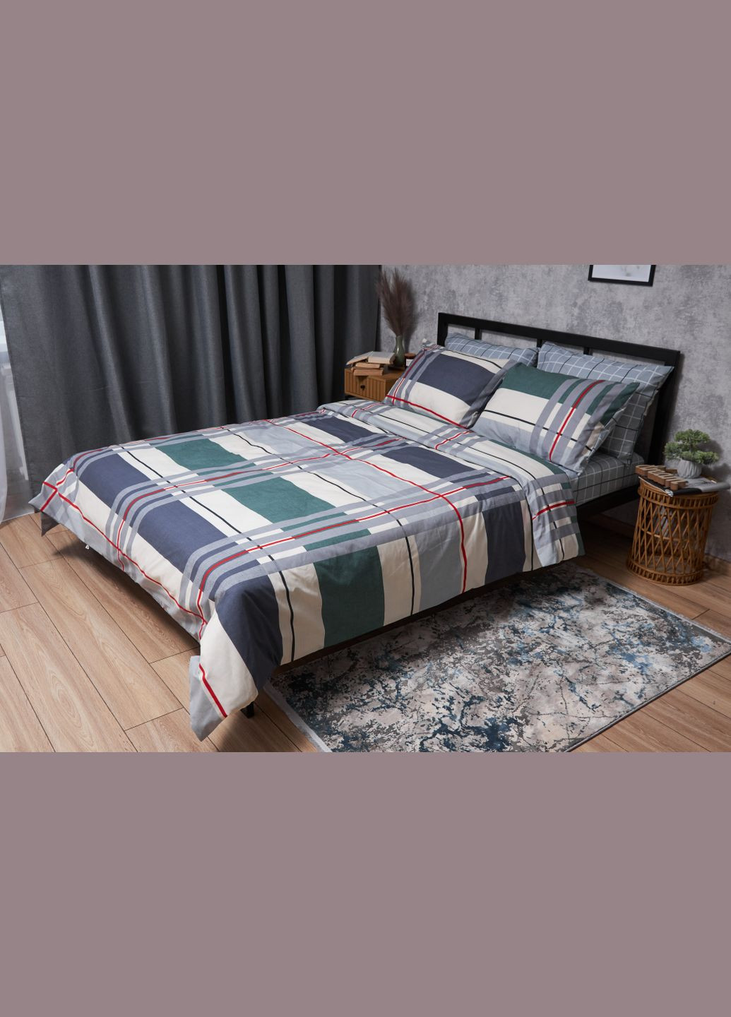 Комплект постільної білизни Бязь Gold Люкс «» двоспальні 175х210 наволочки 2х40х60 (MS-820004695) Moon&Star Cloudy (293147755)