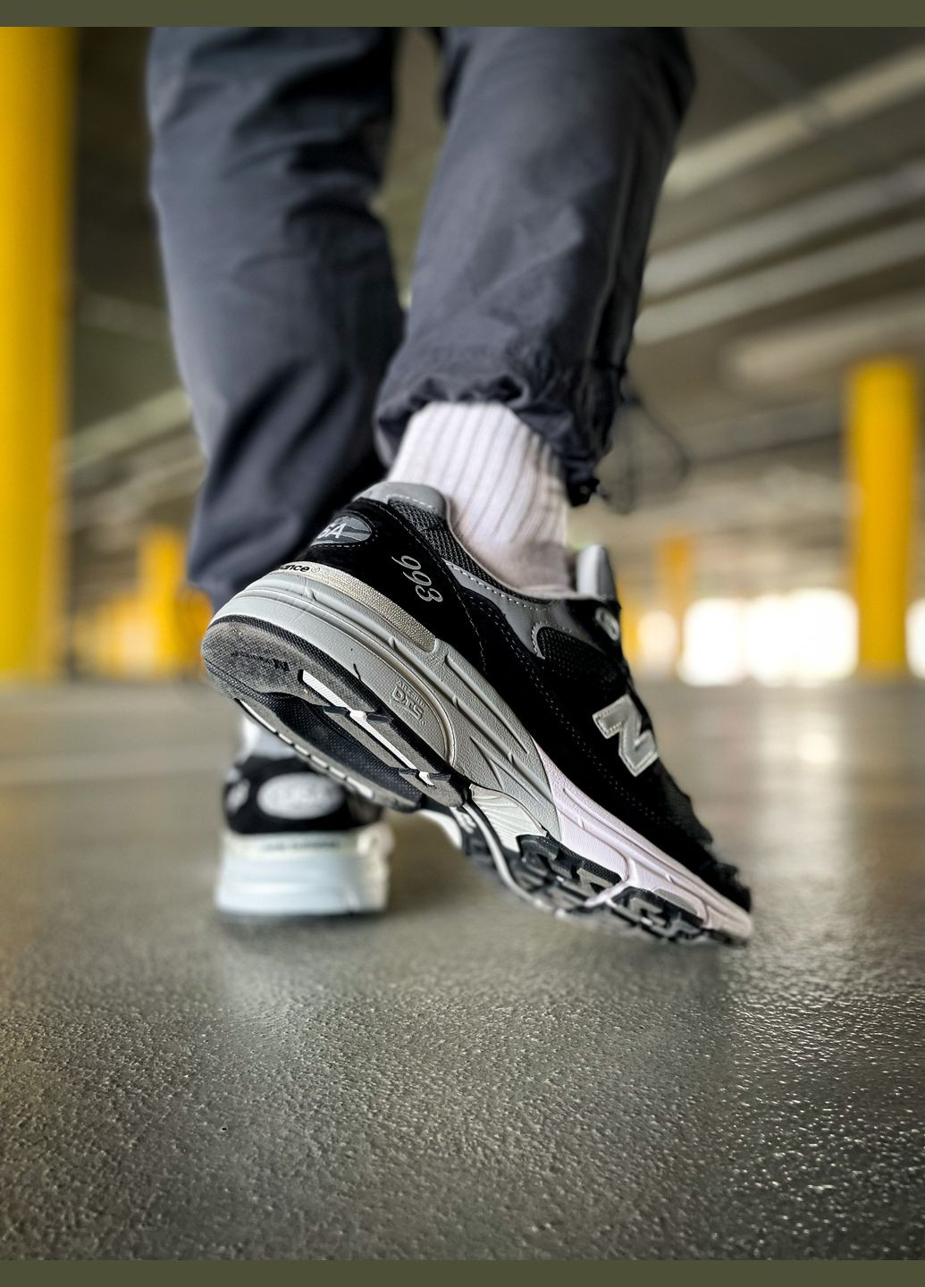 Черные всесезонные кроссовки мужские и женские new balance 993 black grey white | нью беланс 993 черные серые белые No Brand