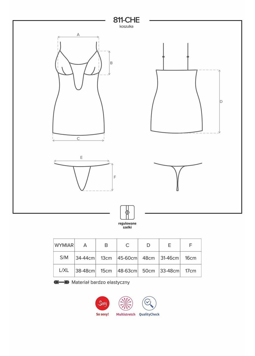 Сорочка 811-CHE-1 chemise Obsessive (351583699)