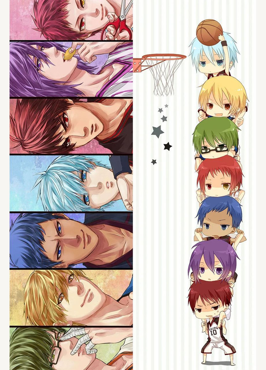 Подушка дакімакура двостороння Kuroko no Basket 100см No Brand (327842564)