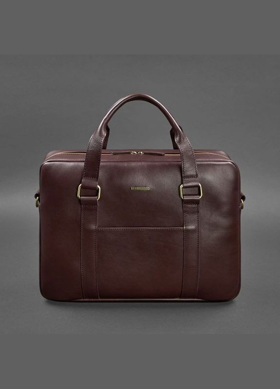 Сумка через плече жіноча для ноутбука та документів шкіряна Бордовий BlankNote (302007679)