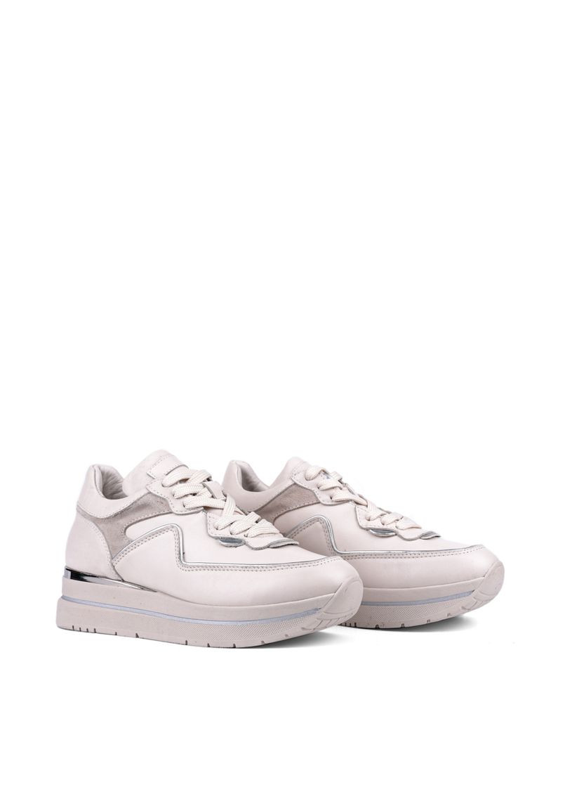 Женские Кроссовки 24KA-933 Рисовая Кожа. Attizzare молочные демисезоны (299896300)