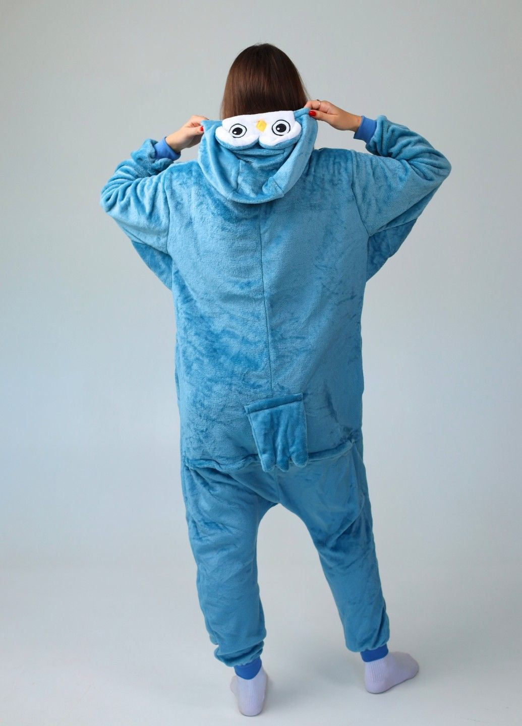 Кігурумі піжама Сова жіноче плюшеве блакитне з капюшоном Lalapka (362490030)
