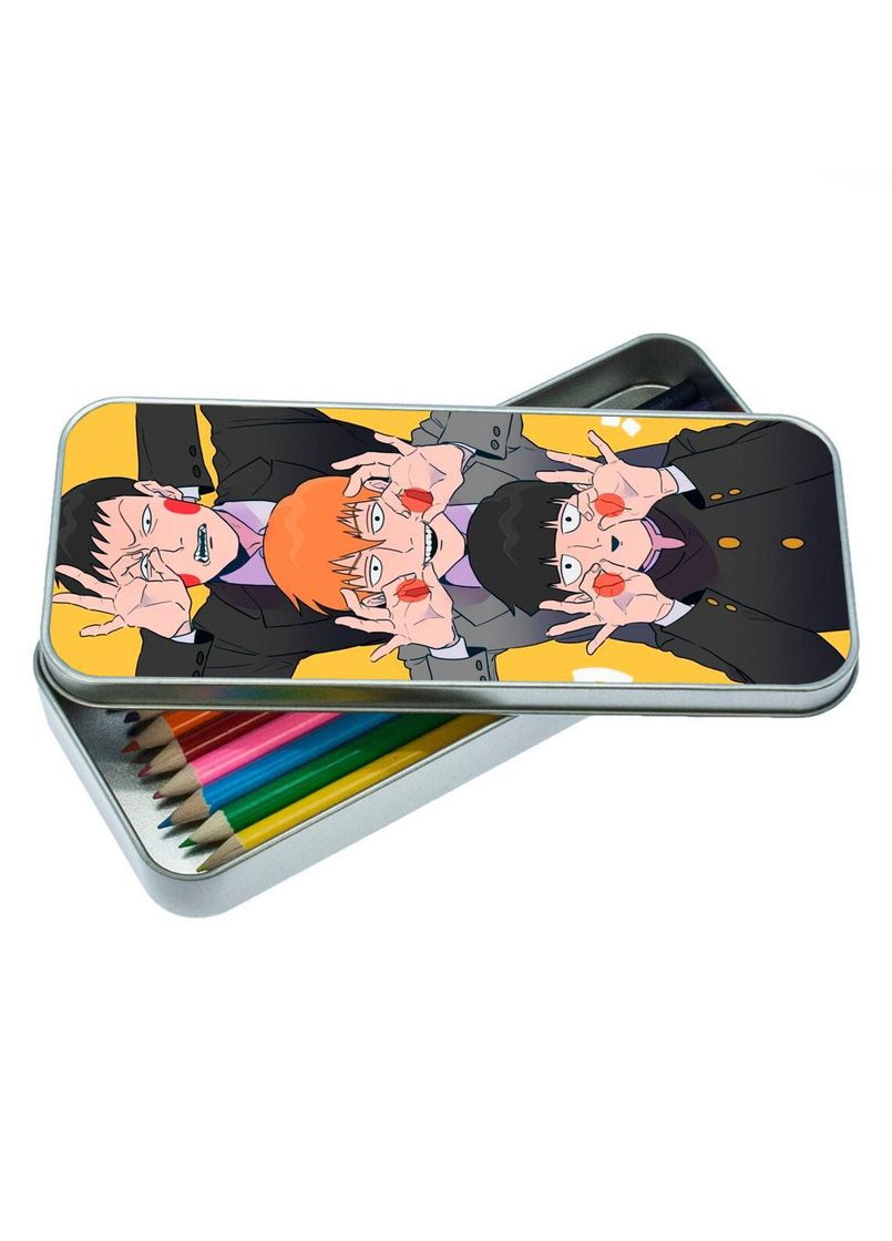 Органайзер для канцелярського приладдя металевий, кейс для дрібниць Моб Психо #004 7*18 см Silver No Brand (309153770)