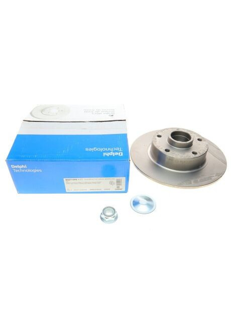 Диск гальмівний (задній) Renault Megane III/Scenic III 08- (260x8) (+ABS) (з підшипником) BG9112RS UA63 Delphi (345784619)