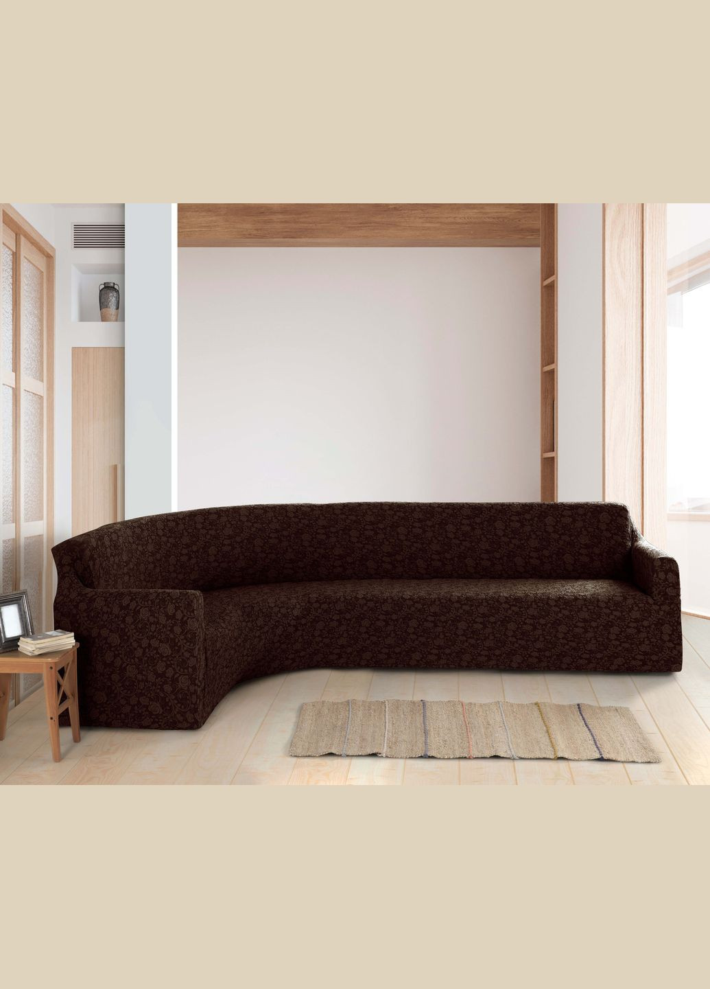 Жакардовий чохол на кутовий диван Roza без спідниці Kayra (318382628)