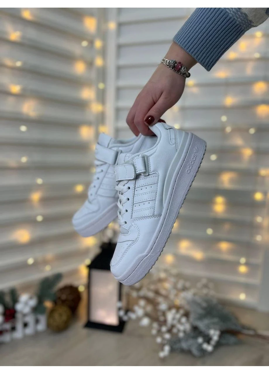Білі кросівки чоловічі adidas forum full white адідас форум білі демісезон No Brand
