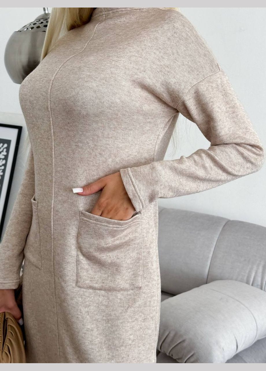Бежева ділова, повсякденний, кежуал сукня Liton