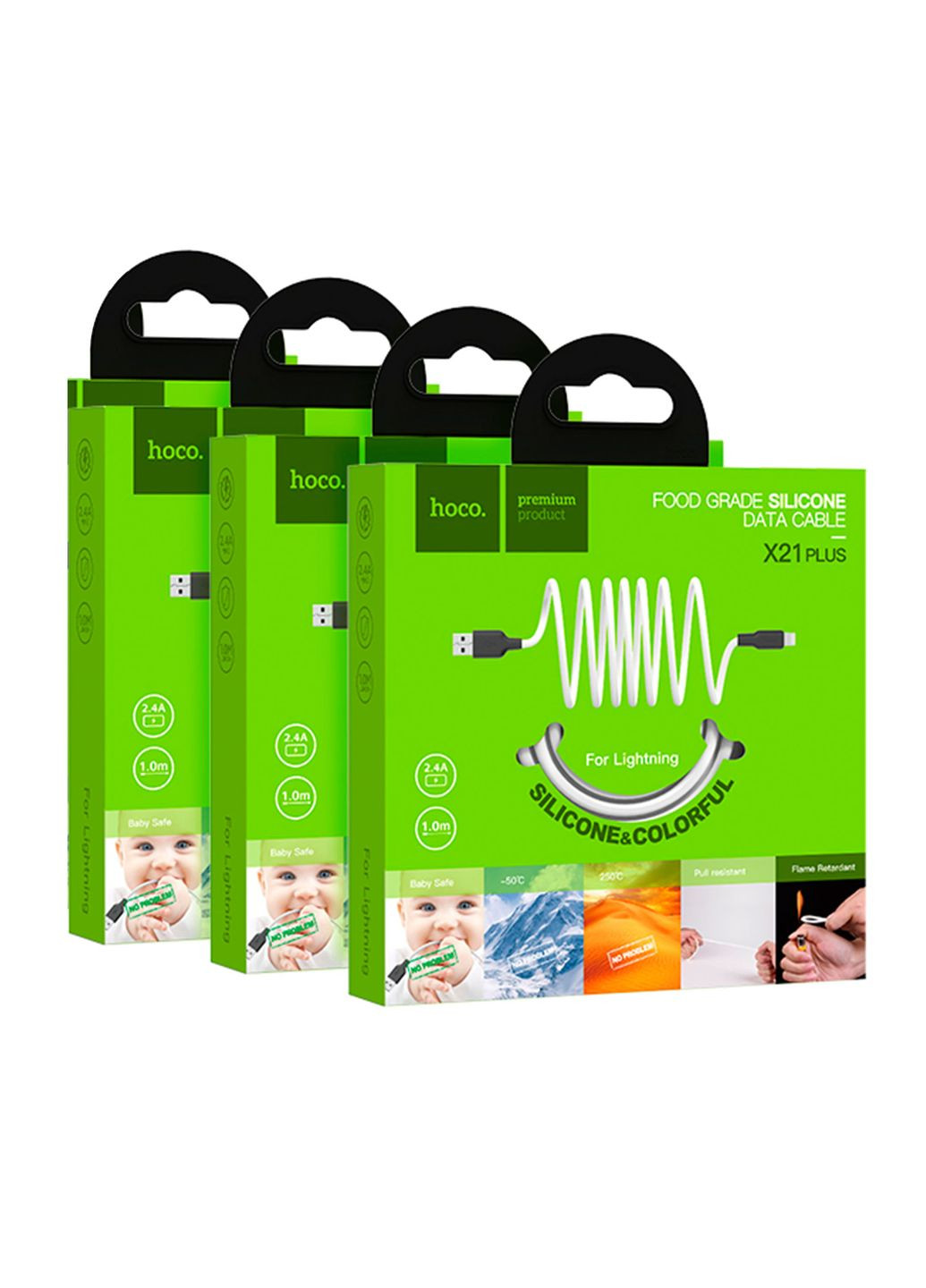 Кабель USB X21 Plus Silicone Lightning Hoco (338223774)