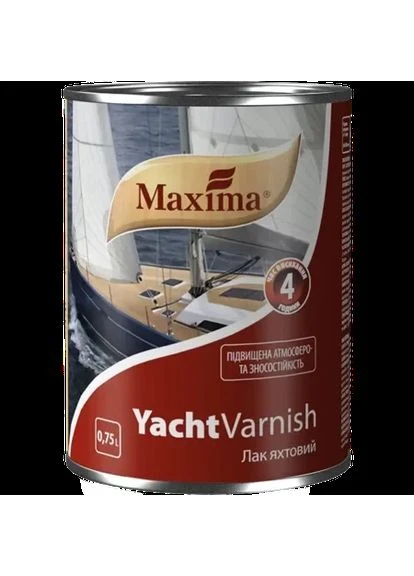 Лак яхтовий алкідно-уретановий глянсовий ТМ " " - 0,75 л Maxima (387113183)