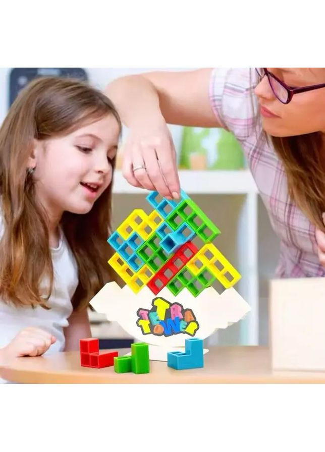 Настільна гра балансуючий тетріс Tetra Tower, Башта 16 блоків Toysi (373407391)