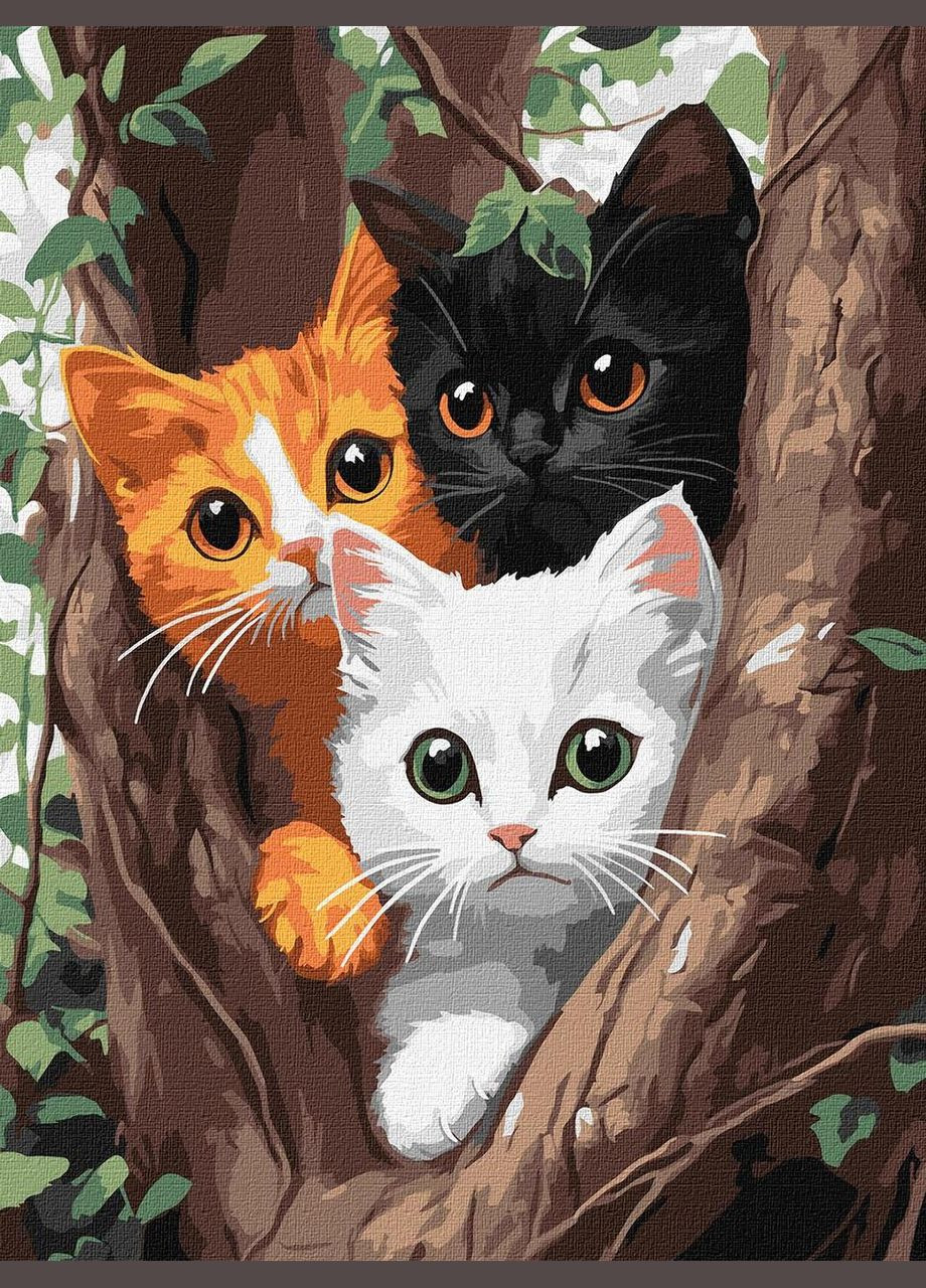 Картина по номерам Котики на дереве 30 х 40 Идейка KHO6736 IDEYKA (354828464)