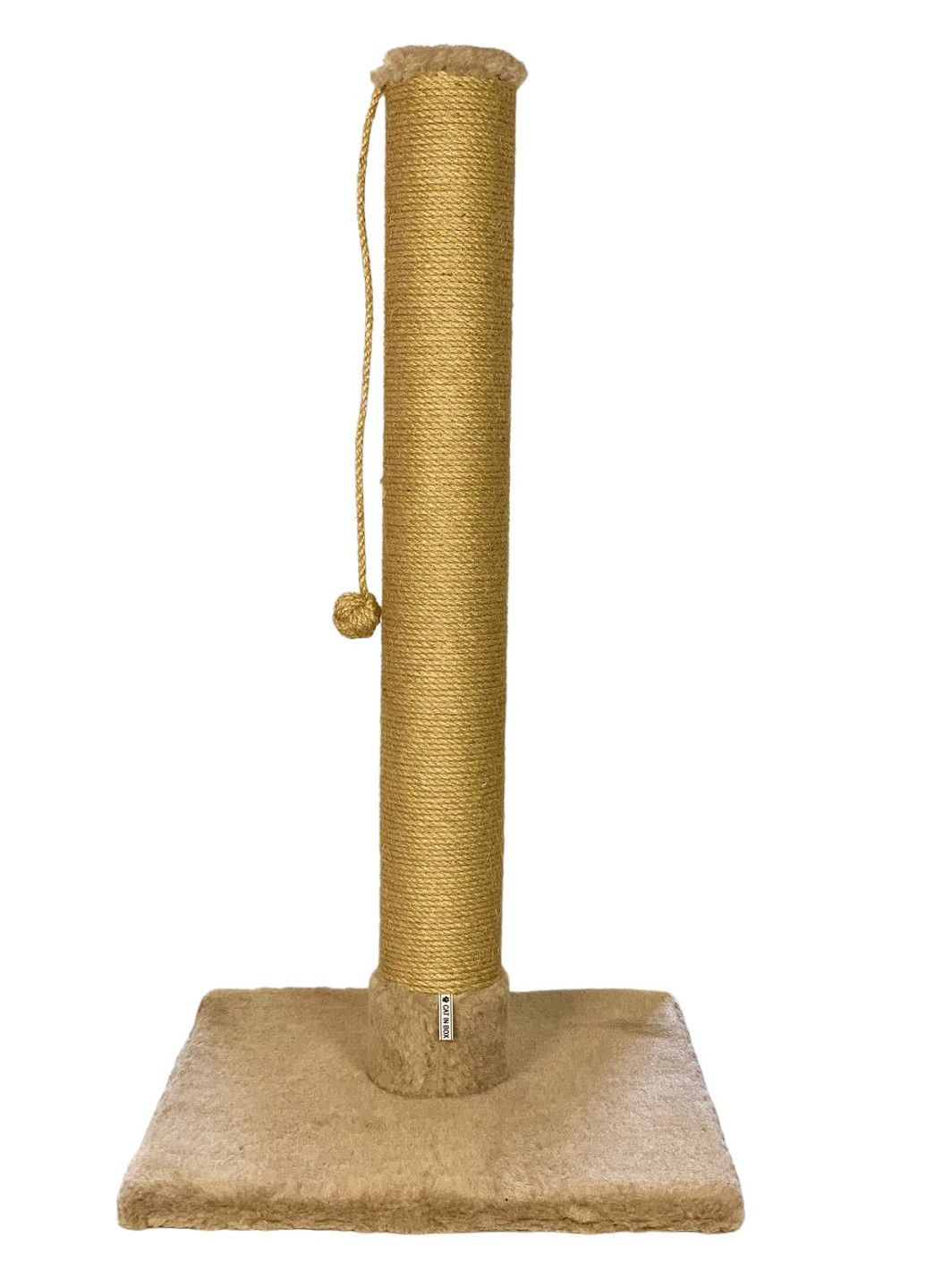 Кігтеточка дряпка для кішок стовпчик джутовий з помпоном CAT IN BOX (325450914)