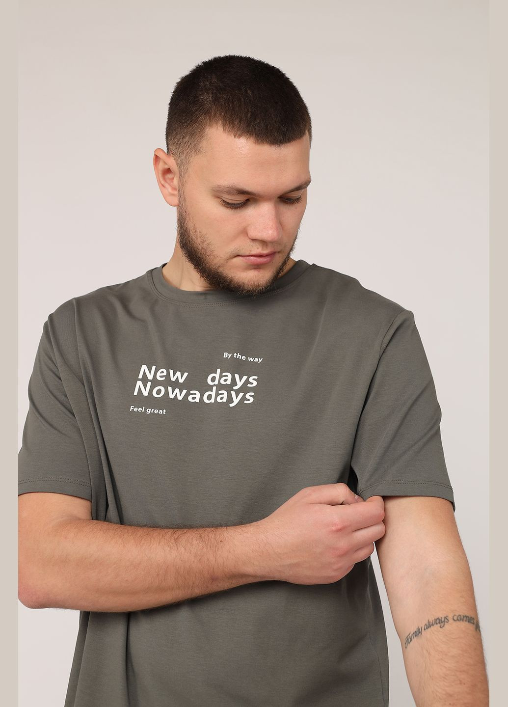 Хакі (оливкова) футболка з коротким рукавом чоловіча колір хакі cb-00270068 Yuki