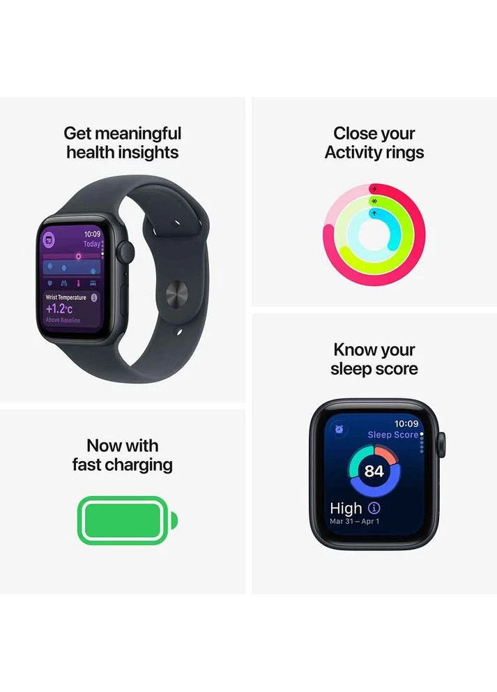 Смарт-часы Watch SE 3 GPS + Cellular 44mm Midnight Aluminium Case with Midnight Sport Band - M/L (MEPJ4RK/A) Apple (387932227)