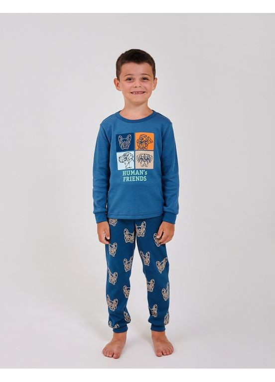 Синяя пижама серо-синий Smil