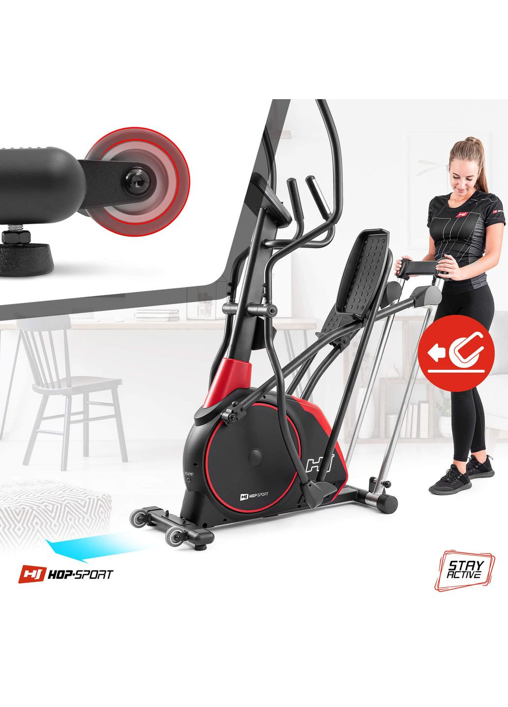 Орбитрек электромагнитный HS-095CF Prizm черный Hop-Sport (361951642)