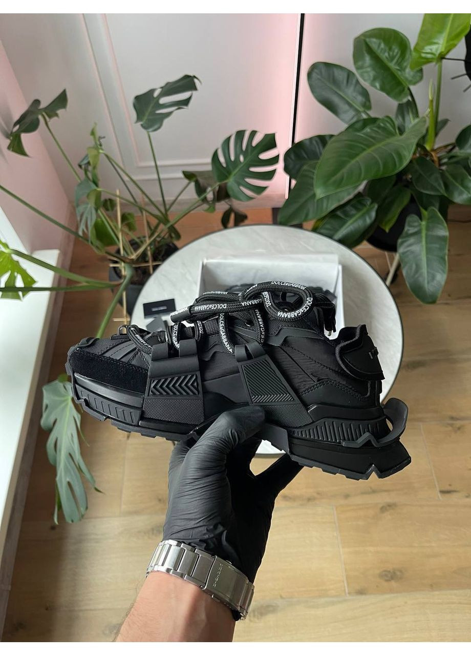 Чорні Осінні кросівки чоловічі і жіночі dolce & gabbana space black | дольче і габбана спейс чорні No Brand