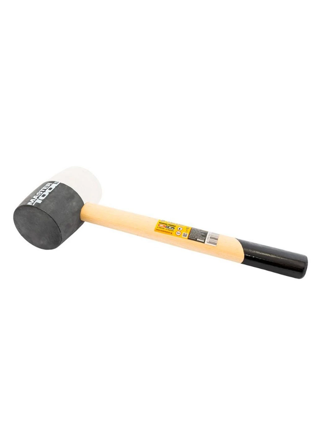 Киянка резиновая 450 г х 60 мм черно-белая ручка деревянная Mastertool (388521326)