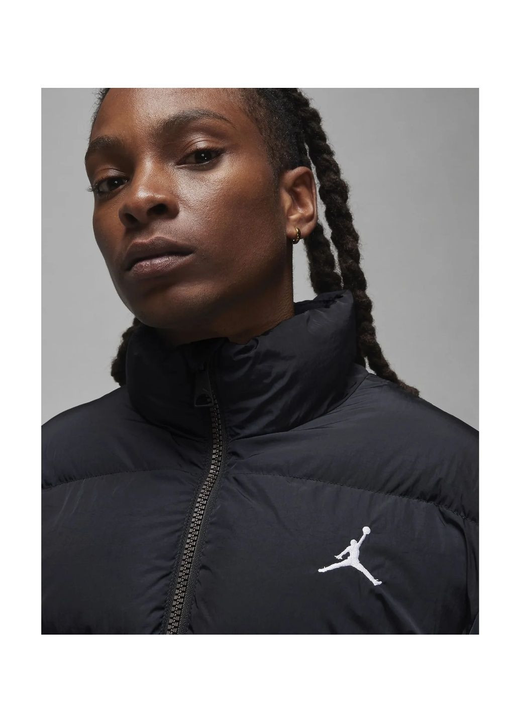Черная мужской пуховик essentials poly puffer jacket black Air Jordan