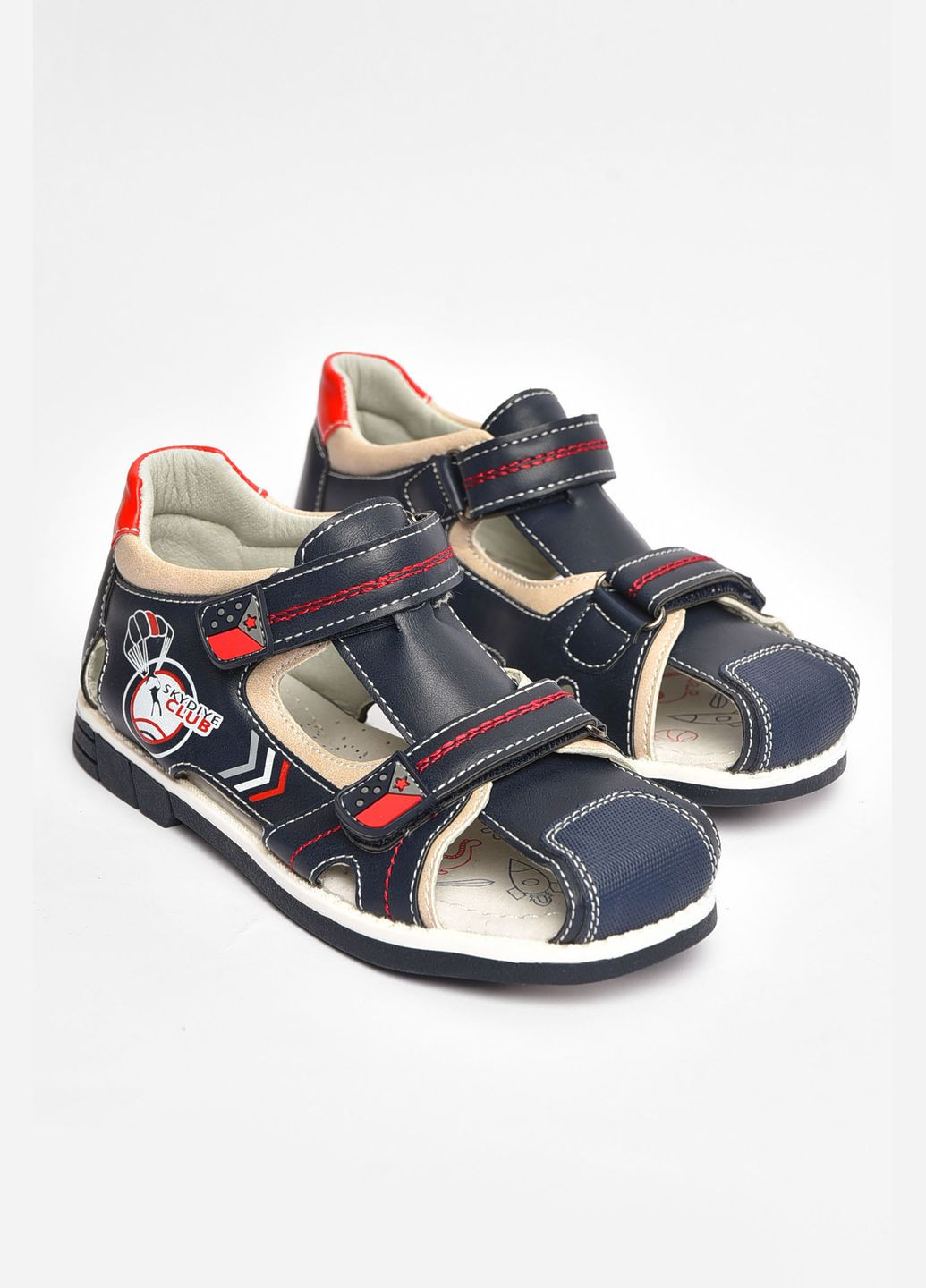 Сандалі дитячі хлопчик білого кольору на липучці Let's Shop (338794106)