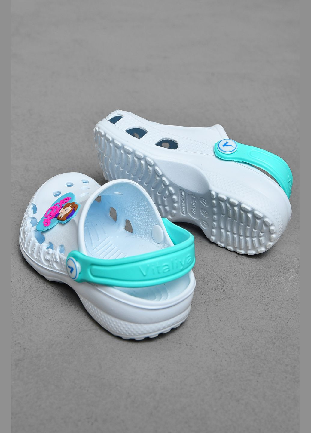 Крокси дитячі білого кольору Let's Shop (328915947)