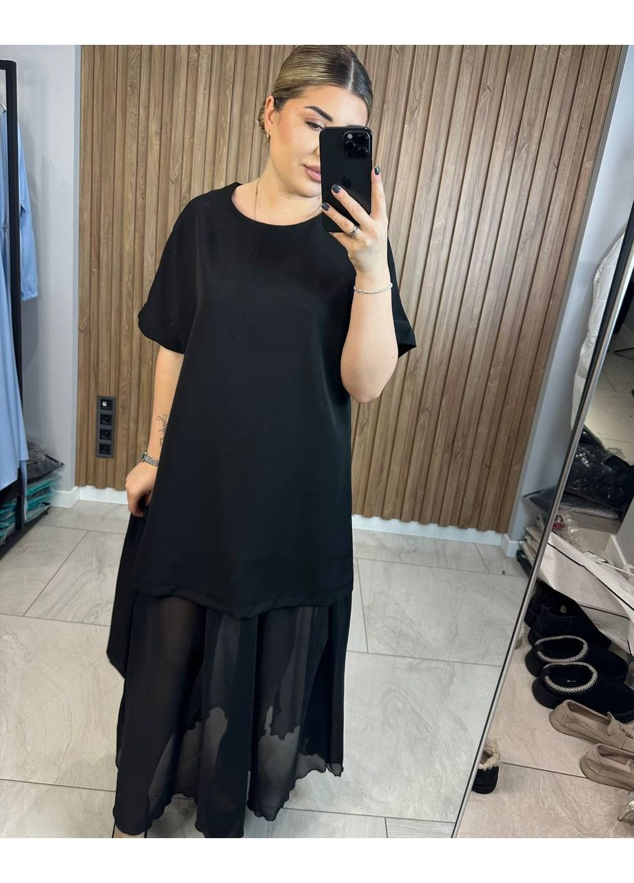 Комплект сукня + спідниця з костюмки та шифону 💫💫💫 Україна (372419657)