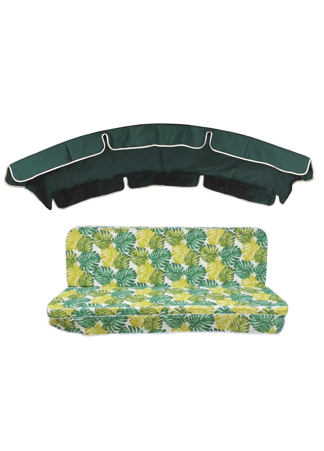 Комплект подушок для гойдалки Fauna 180x110x6 темнозелений тент 120x210 eGarden (279784277)