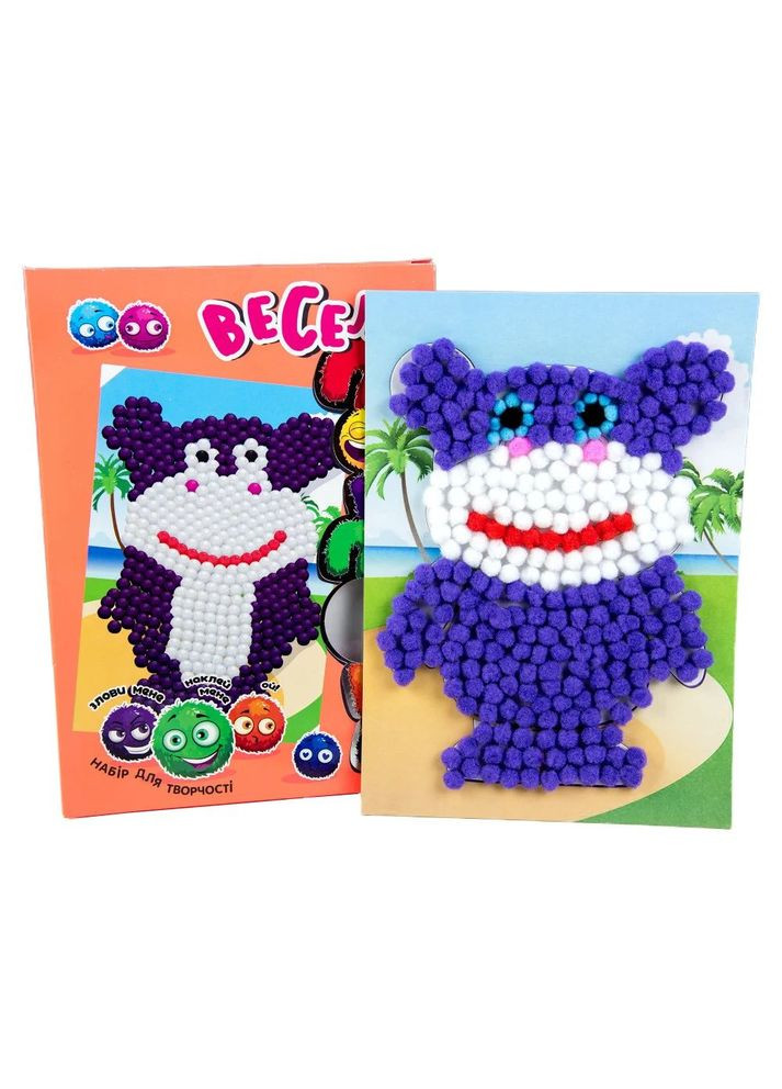 Набір для творчості Веселі помпони - бегемот (укр.) (30993) Стратег (365543643)