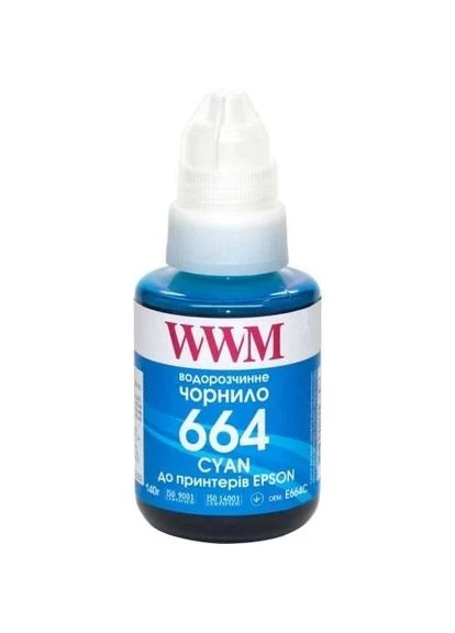 Чорнило Epson L100/120/200/300/350/3100,, 140 мл, водорозчинне (E664C) E664C WWM (395343376)