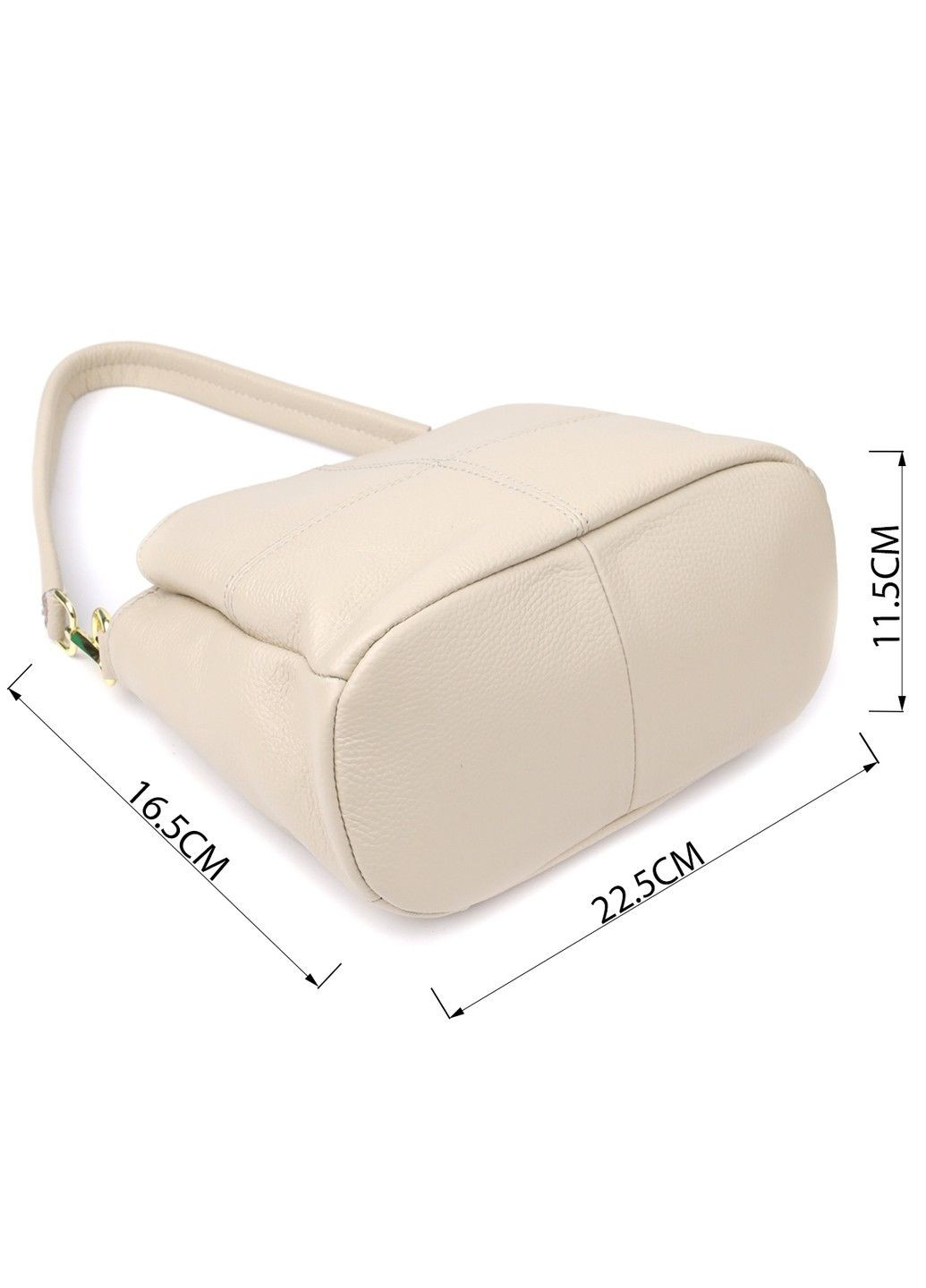 Удобная женская кожаная сумка с тремя секциями 22980 Белый Vintage (356452132)