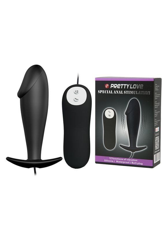 Анальна вібропробка з основою ПЕНІС No Brand (302238846)