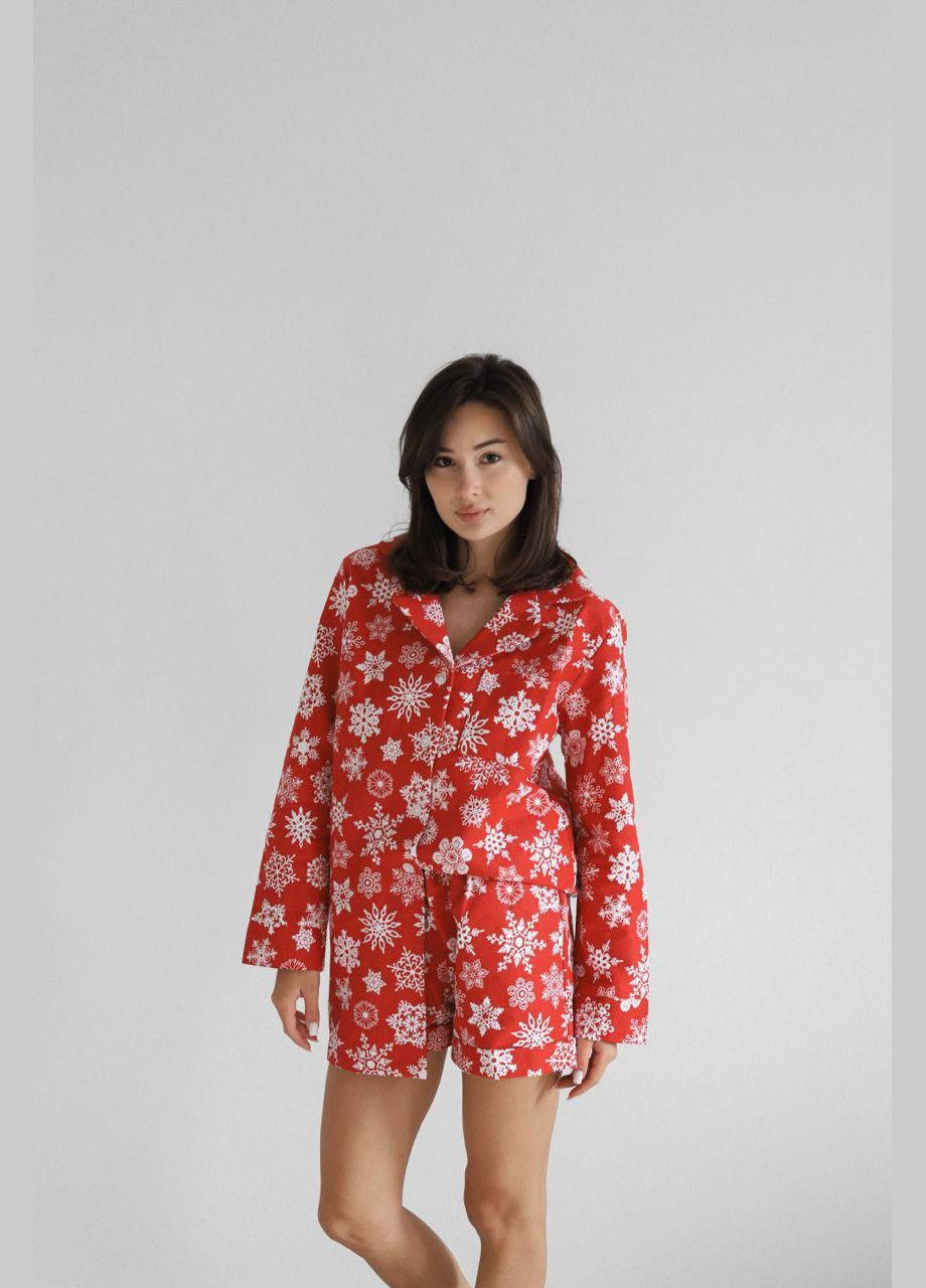 Красная женский пижамный костюм тройка цвет красный р.s 449683 New Trend