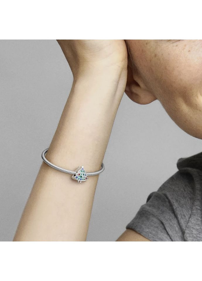 Серебряный шарм Пандора "Новогодняя елка" 790018C01 Kabluchka (355346456)