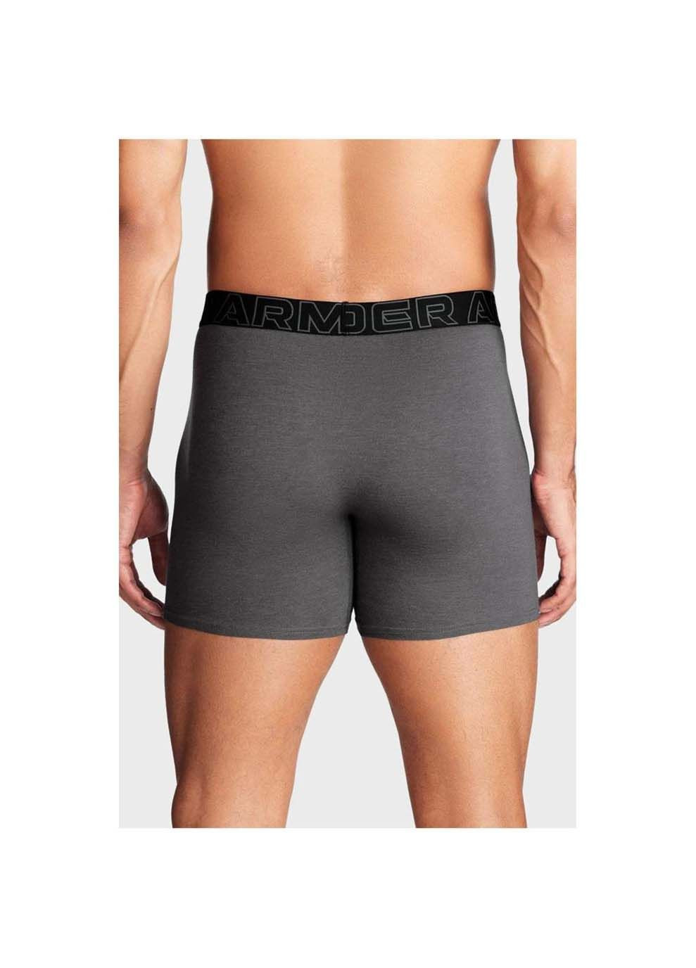 Чоловічі Труси Underwear Boxers UA PERFORMANCE COTTON - SOLID 6 3PK Сірий Under Armour (367595764)