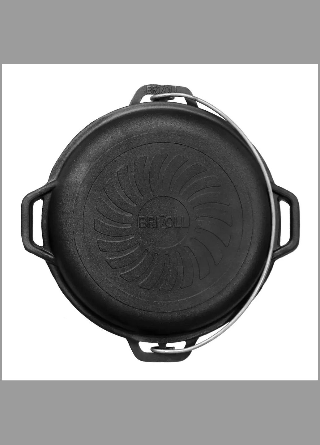 Котелок чугунный туристический с крышкой-сковородкой объемом 8 л. Brizoll (317592309)