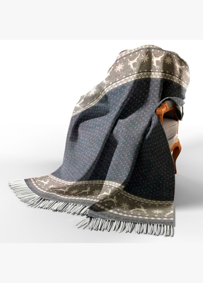 Плед мериносовий Олені синій 140x200 см Love You 4080 (315690633)