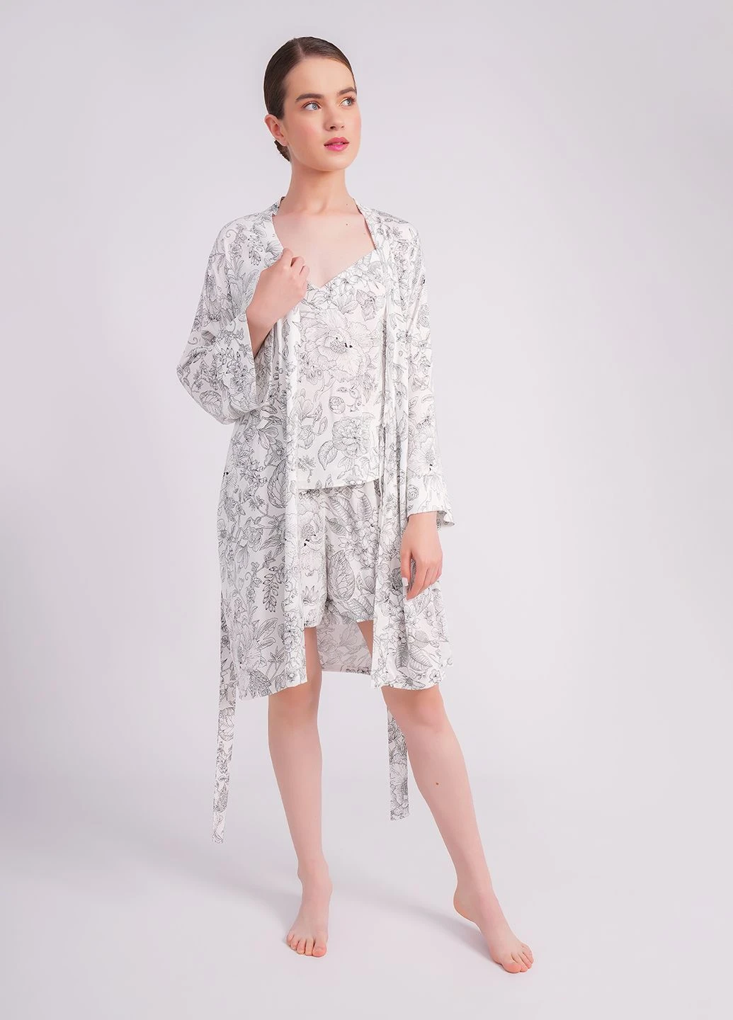 Жіночий віскозний халат Giulia MEDIUM ROBE WITH LONG SLEEVES (397910604)